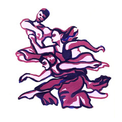 Fototapeta premium illustration of a dancing people