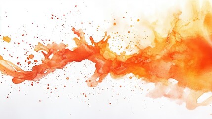 abstract watercolor splash in vibrant orange hues creating a dynamic and expressive artistic composition