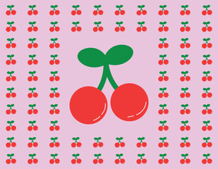 cherry pattern design for background, wallpaper, carpet, textile design, fabric, blanket, blanket for kids, card , wrapping paper , notebook ,batik, diary cover, and etc.
