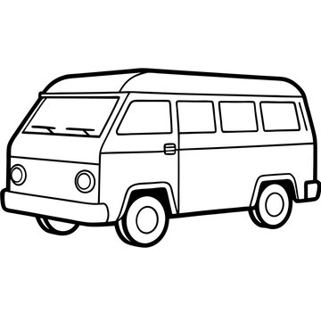 recommend clip art: van outline coloring book page line art drawing