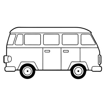 recommend clip art: van outline coloring book page line art drawing