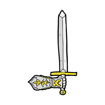 cartoon sword and hand