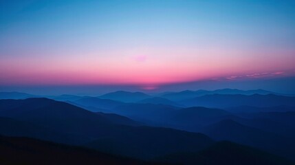 Fototapeta premium Minimalist Background: Dramatic Sunset Over a Beach Horizon with Soft Blue and Red Gradients 