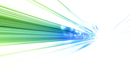 lines of blue & green lights . lights of cars with night. long exposure on transparent background.