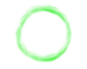 Fog or smoke. Green ring of smog cloud on isolated transparent special effect.  Smoke cloud as ring, magic haze. Green smoke rings from cigarette, pipe or vape. Realistic circle of steam clouds of smo