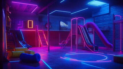 Neon Playground - Pink and Blue Lights.