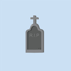 RIP tombstone in flat vector design.
