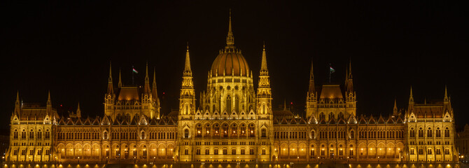 Fototapeta premium Hungarian Parliament Building at Night