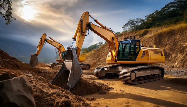 Crawler dozers push large amounts of earth.
