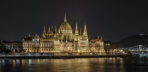 Hungarian Parliament Building at Night