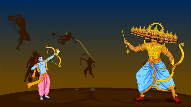 Happy Dussehra Animated Greeting Wish 
