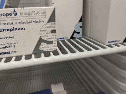Prague, Czech Republic - SEPTEMBER 13 2024: OMNITROPE injection with SOMATROPIN active substance by SANDOZ, used for growth hormone deficiency in children and adults.
