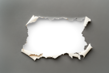 Torn paper with a blank space revealing a white or PNG background, for creative design projects or text placement