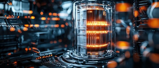 Conceptual illustration of a lithium ion battery cell encased in multiple layers of safety materials