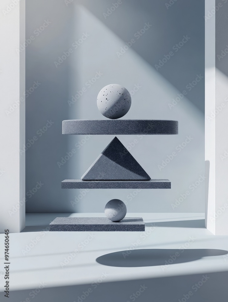 Poster abstract minimalist 3d rendering.