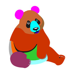 Teddy bear colour drawing