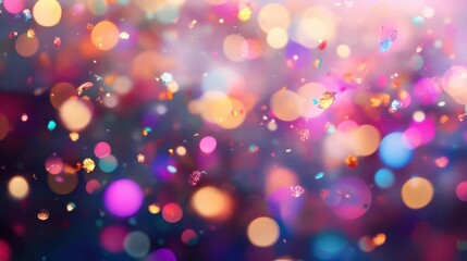 dazzling party background with swirling multicolored bokeh lights festive atmosphere created by shimmering confetti and glitter abstract dreamy celebration scene