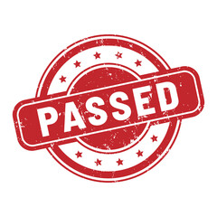 Passed round stamp icon grunge distressed style