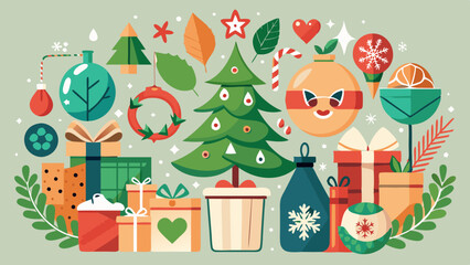 Naklejka premium Recycled DIY Ornaments – Showcase Sustainable Eco-Friendly Holiday Decor 