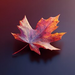 Naklejka premium 3D Fallen Leaf Icon: Autumn Symbol of Change Illustration Logo