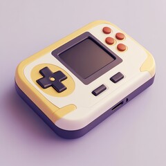 3D Game Console Icon: Device for Video Games Illustration Logo