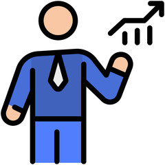 businessman filled line icon