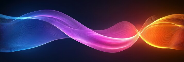 Abstract wave design with vibrant colors flowing seamlessly across a dark background, perfect for modern graphics and visuals.