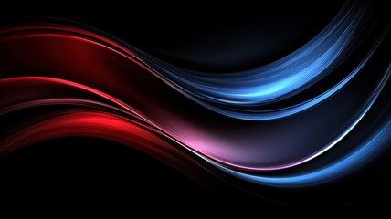 Dynamic abstract waves in red and blue on a black background, perfect for futuristic designs or vibrant artistic themes.