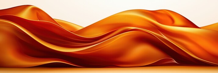 Elegant waves of orange silk fabric create a warm, inviting atmosphere, perfect for design and decoration.