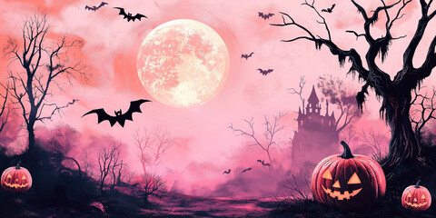 Halloween background with bats