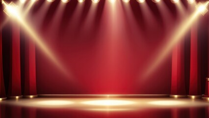 A stage with dramatic lighting, ready for a performance or presentation.