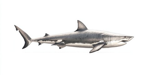 Fototapeta premium shark fish isolated on white background