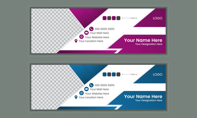 Fototapeta premium Professional email signature and web banner design template or social media cover page design.