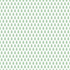 A repeating pattern of light green droplet shapes on a white background, suitable for design purposes.