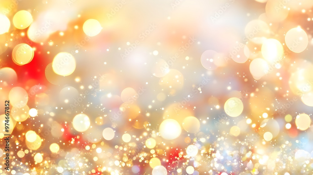 Poster abstract golden bokeh background for festive design
