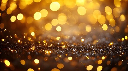 Abstract Golden Bokeh Lights Background - Sparkle & Shine
