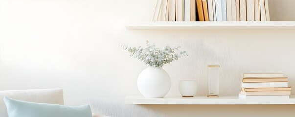 Stylish Modern Living Room Decor - Chic Bookshelf with Artfully Arranged Books and Contemporary Touches for a Trendy Aesthetic