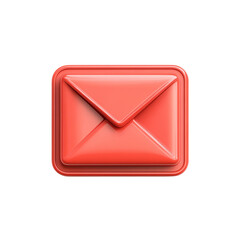 A vibrant red envelope isolated white background