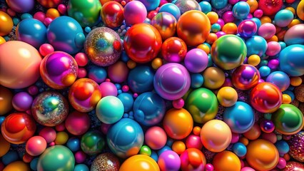 Abstract colorful background with vibrant spheres , trendy, modern, vibrant, abstract, geometric, spheres, circles