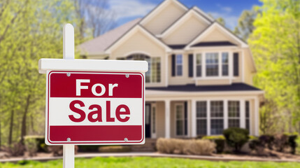 Red and white "SALE" sign close-up against brownstone building facade, classic urban sale announcement scenario.