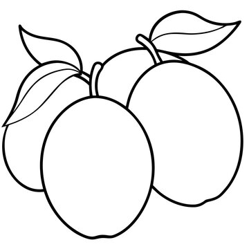 recommend clip art: various mangoes outline coloring book page line art drawing