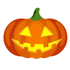 Halloween orange pumpkin illustration.