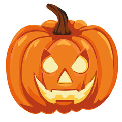 Halloween orange pumpkin illustration.