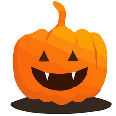 Halloween orange pumpkin illustration.