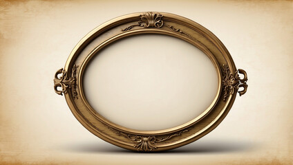 Obraz premium Vintage Oval Round Photo Frame Isolated