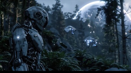 Robot in a Mystical Forest