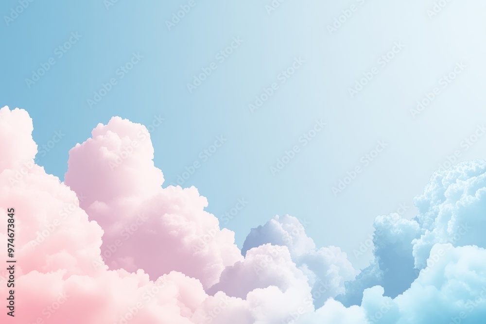 Poster soft pastel clouds background with white space, ideal for calm and serene designs generative ai