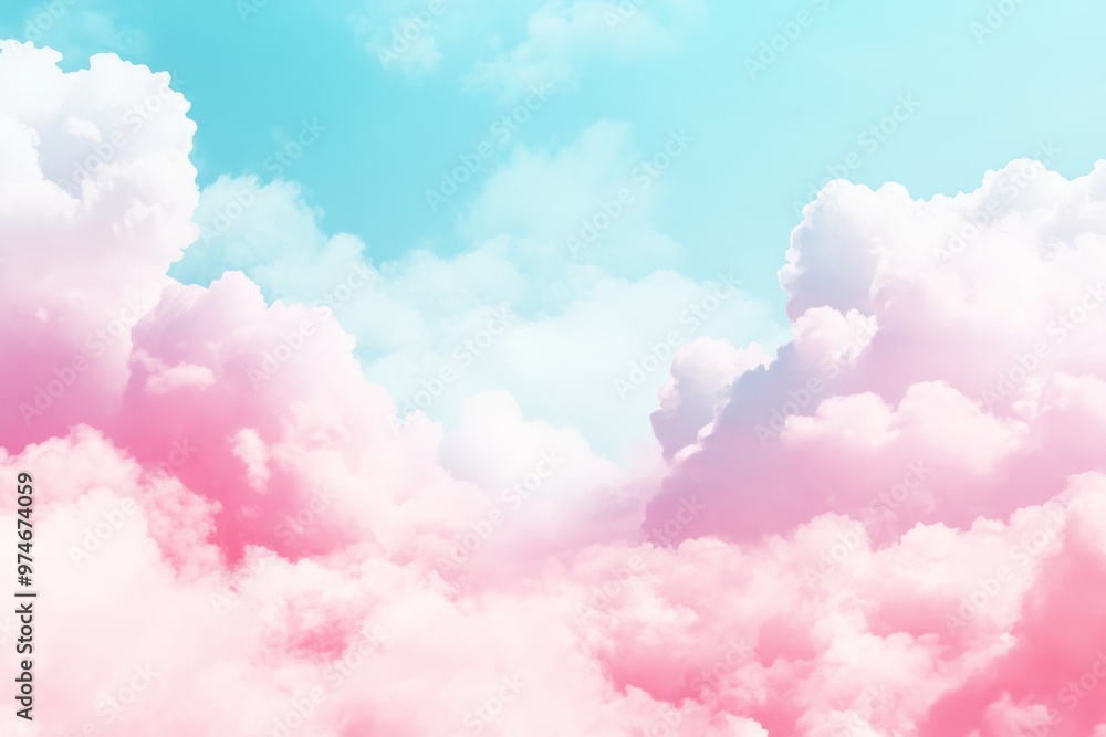 Aufkleber whimsical pastel clouds background for design and digital art generative ai