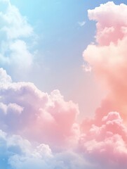 Fototapeta premium Whimsical Pastel Clouds Background for Design and Digital Art Generative AI