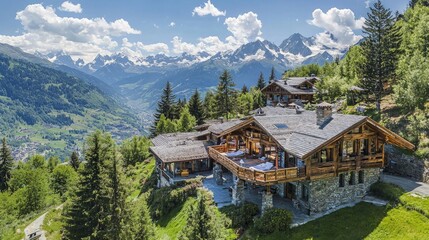 Fototapeta premium Mountain Chalet in the French Alps